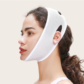 Reusable V Line Mask(thin But Tight) ; Fit Up To 60kg- Facial Slimming Chin Strap-Chin Up Mask Face Lifting Belt For Workout Sports - White