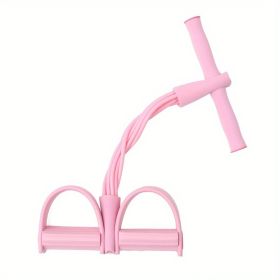 Pedal Resistance Bands; Thickened Foot Pedal Pull Rope; Yoga Equipment For Abdomen Waist Arm Leg Stretching Slimming Training - Pink