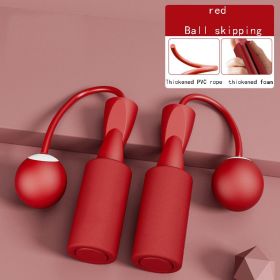 Small Ball Type Cordless Bearing Rope Skipping Training Rope - Red - Small Ball