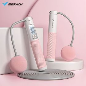 MERACH Wireless Jump Rope; Adjustable Skipping Rope With Counter For Adults Kids; For Fitness; Boxing; Exercise - Pink/Cord/2 Function Button/No Beari