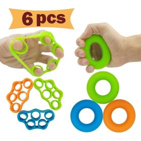 Finger Exerciser; Hand Strengthener; Grip Trainer To Relieve Wrist Pain Carpal Tunnel - 3pc Finger Trainer + 3pc Grip Trainer