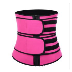 Workout Waist Trainers for Women Sweat Waist Trimmers Weight Loss Body Shaper - Double belt Grey - M