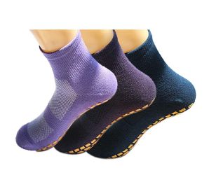 3 Colors Adult Non-Skid Socks for Yoga Pilates Ballet Mens and Womens Slipper Socks - Default