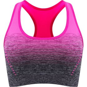 1pc/2pcs/3pcsMedium Support Two Tone Racer Back Sports Bra, Fitness Workout Running Yoga Bra - Rose Red - S(4)
