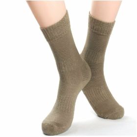 Men 2Pairs/Lot knee-high cotton keep warm thickening breathable cold-proof terry cushioned running military army fan outdoor sports socks M Size - 2Pa