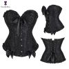 Sexy Women Steampunk Clothing Gothic Plus Size Corsets Lace Up Boned Overbust Bustier Waist Cincher Body Shaper Corselet S-6XL - 805 black - 4XL