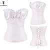 Sexy Women Steampunk Clothing Gothic Plus Size Corsets Lace Up Boned Overbust Bustier Waist Cincher Body Shaper Corselet S-6XL - 864 white - 4XL