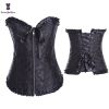 Sexy Women Steampunk Clothing Gothic Plus Size Corsets Lace Up Boned Overbust Bustier Waist Cincher Body Shaper Corselet S-6XL - 819 black - 6XL