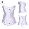 Sexy Women Steampunk Clothing Gothic Plus Size Corsets Lace Up Boned Overbust Bustier Waist Cincher Body Shaper Corselet S-6XL - 818 white - 4XL