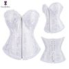 Sexy Women Steampunk Clothing Gothic Plus Size Corsets Lace Up Boned Overbust Bustier Waist Cincher Body Shaper Corselet S-6XL - 819 white - M