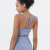 Nylon Top Women Bra Sexy Top Woman Breathable Underwear Women Fitness Yoga Sports Bra For Women Gym 22 Colors - Gray Blue - XL