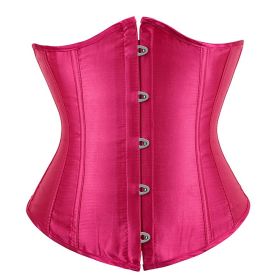 SEXY Gothic Underbust Corset and Waist cincher Bustiers Top Workout Shape Body Belt Plus size Lingerie S-6XL - Rose - XXL