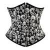 SEXY Gothic Underbust Corset and Waist cincher Bustiers Top Workout Shape Body Belt Plus size Lingerie S-6XL - 7341skull - 6XL