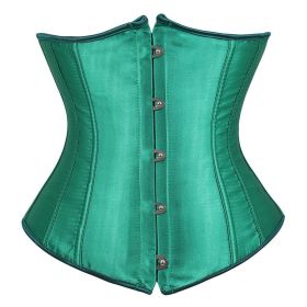 SEXY Gothic Underbust Corset and Waist cincher Bustiers Top Workout Shape Body Belt Plus size Lingerie S-6XL - Green - 6XL