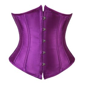 SEXY Gothic Underbust Corset and Waist cincher Bustiers Top Workout Shape Body Belt Plus size Lingerie S-6XL - Purple - 6XL