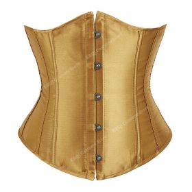 SEXY Gothic Underbust Corset and Waist cincher Bustiers Top Workout Shape Body Belt Plus size Lingerie S-6XL - Yellow - XXL