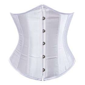 SEXY Gothic Underbust Corset and Waist cincher Bustiers Top Workout Shape Body Belt Plus size Lingerie S-6XL - White - L