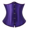 SEXY Gothic Underbust Corset and Waist cincher Bustiers Top Workout Shape Body Belt Plus size Lingerie S-6XL - 7055Deep Purple - XXL