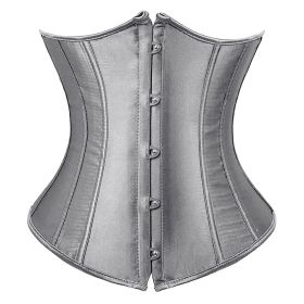 SEXY Gothic Underbust Corset and Waist cincher Bustiers Top Workout Shape Body Belt Plus size Lingerie S-6XL - Gray - 5XL