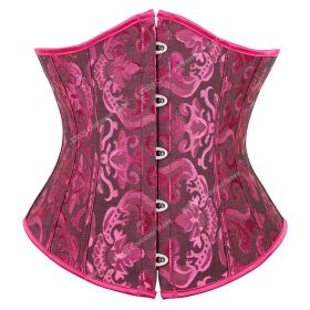 SEXY Gothic Underbust Corset and Waist cincher Bustiers Top Workout Shape Body Belt Plus size Lingerie S-6XL - BlackRose - XXL