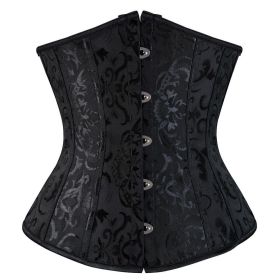 SEXY Gothic Underbust Corset and Waist cincher Bustiers Top Workout Shape Body Belt Plus size Lingerie S-6XL - 9427black - M