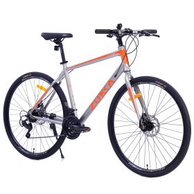 21 Speed Hybrid bike Disc Brake 700 C Road Bike For men women's City Bicycle - as Pic