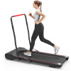 Under Desk Walking Pad Treadmill Foldable with Handlebar Remote Controll - as pic