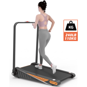 Under Desk Walking Pad, Treadmill 15% Incline 2.0HP 240LBS with Remote Control - as pic