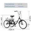 Adult Folding Tricycles 3 Wheel W/Installation Tools with Low Step-Through, Large Basket, Foldable Tricycle for Adults, Women, Men - as Pic