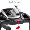 Folding Treadmill Electric Running Machine Walking Jogging Machine with 3 Level Incline 12 Preset Programs for Home Gym - as pic