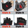 HOT Cycling Anti-slip Anti-sweat Men Women Half Finger Gloves Breathable Anti-shock Sports Gloves Bike Bicycle Glove - Type B--Gray - L