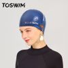 TOSWIM 1pc Women's Plus Size Comfy Waterproof Silicone Swimming Hat With Flower Pattern - Rose Pattern