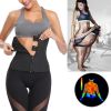 Women Latex Waist Trainer Body Shaper Corsets with Zipper Cincher Corset Top Slimming Belt Black Shapers Shapewear Plus Size - Black - XXS