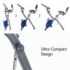 Folding Exercise Bike, Fitness Upright and Recumbent X-Bike with 10-Level Adjustable Resistance, Arm Bands and Backrest - as Pic