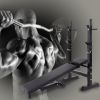 Adjustable Folding Multifunctional Workout Station Adjustable Workout Bench with Squat Rack - balck red XH - black