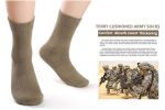 Men 2Pairs/Lot knee-high cotton keep warm thickening breathable cold-proof terry cushioned running military army fan outdoor sports socks L Size - S -