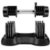 Adjustable Dumbbell 25 lbs with Fast Automatic Adjustable and Weight Plate for Workout Home Gym - as pic