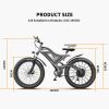 AOSTIRMOTOR S18 26" 750W Electric Bike Fat Tire 48V 15AH Removable Lithium Battery for Adults - as Pic