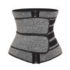 Workout Waist Trainers for Women Sweat Waist Trimmers Weight Loss Body Shaper - Double belt Grey - XL