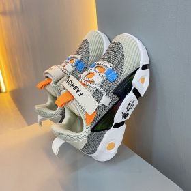 Boys' Fashionable Casual Mesh Breathable Running Shoes (Option: Gray-32)